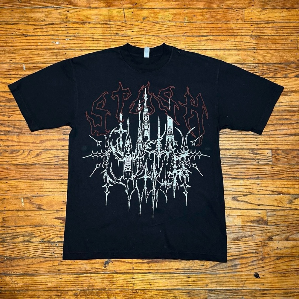 STASH Castle Tee Streetwear Brand Size Medium Black Shirt Vintage Style